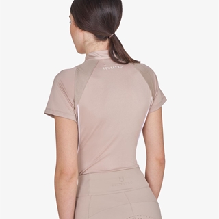 Polo mujer EQUESTRO color beige/blanco - Imagen 2